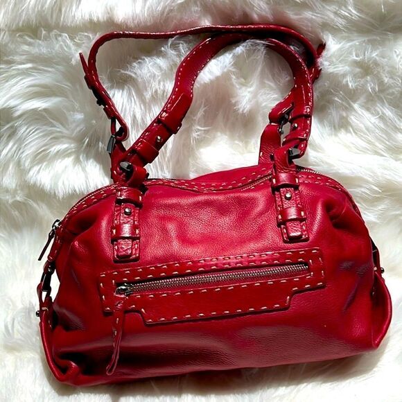 Francesco Biasia Full leather Red Satchel/Shoulder Bag B93 - Picture 1 of 10